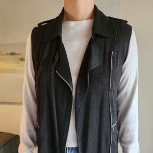 Mossimo Moto Vest Knit Charcoal Grey